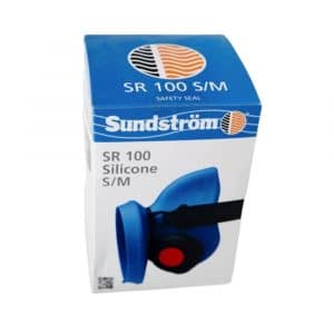 Sundstrom SR100 1/2 Mask highlighting its silicone body and adjustable straps for a secure fit.