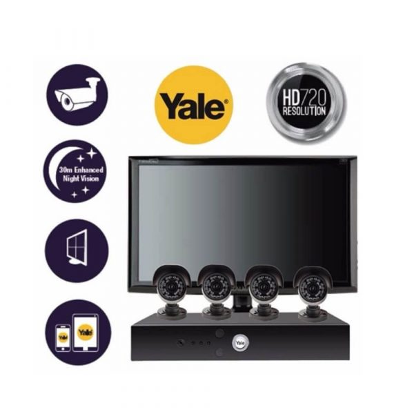 Buy your Yale CCTV 8 Channel Kit c/w 4 Camera's incl monitor from Beacon today