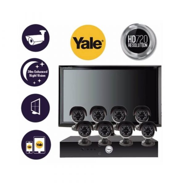 Buy your Yale CCTV 8 Channel Kit c/w 8 Camera's incl monitor from Beacon today