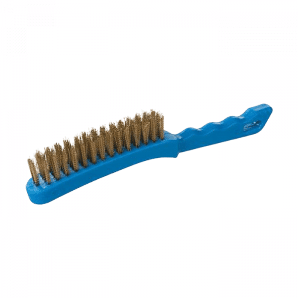 Wire Brush Brass 4 Row - Blue Plastic Handle