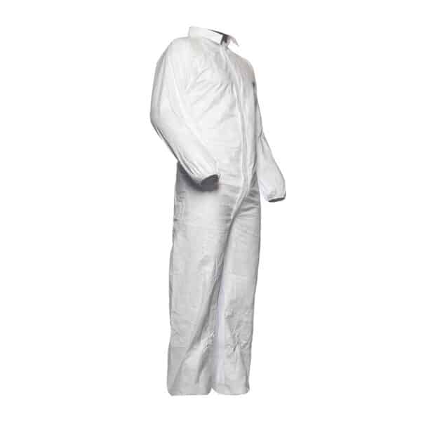 Dupont Tyvek Coverall White Collar Medium Side View