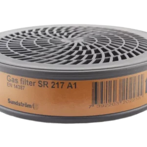 SR 217 Gas Filter A1 by Sundström Safety - black cylindrical filter for organic gas and vapour protection