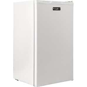 White Tolbec Energy-Efficient Undercounter Fridge with a front view.