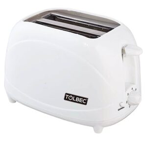 olbec 2-Slice White Toaster - Ideal for Construction Site Canteens