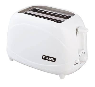 olbec 2-Slice White Toaster - Ideal for Construction Site Canteens